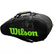 Чехол-сумка Wilson Super Tour 2 Comp Large на 9 ракеток (черный/зеленый)