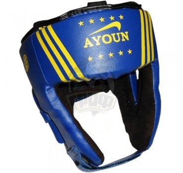 Шлем боксерский боевой Ayoun Profi искусственная кожа (синий)